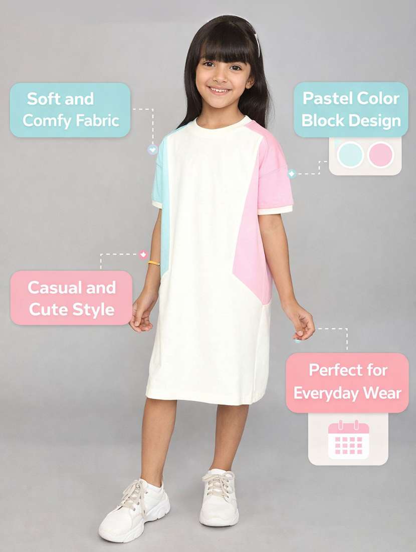 women color blocked short sleeve a-line dress - 22387194 -  Standard Image - 3