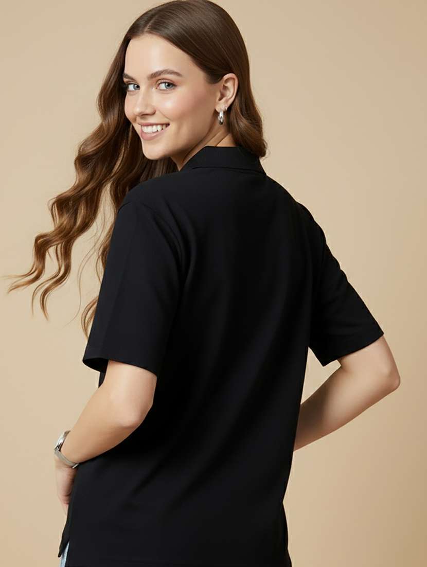 women short sleeve oversized polo t-shirt - 22387243 -  Standard Image - 3