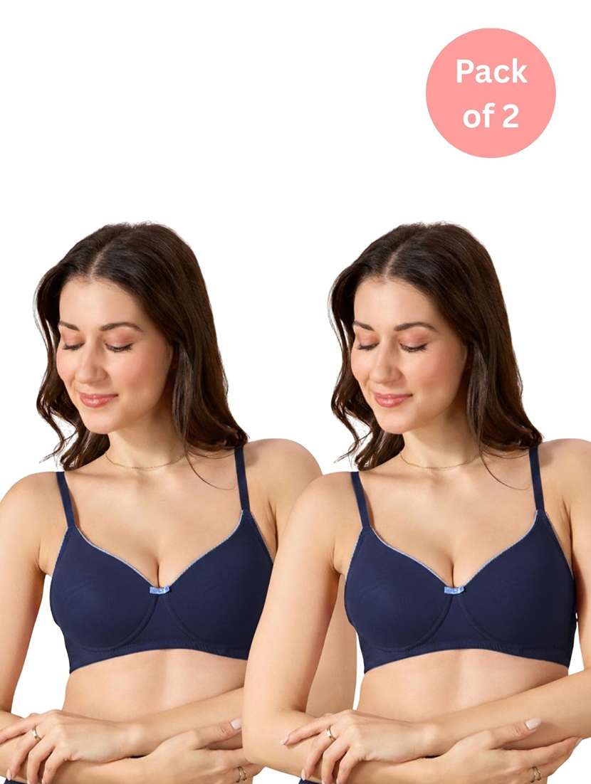 women pack of 2 solid lightly padded t-shirt bra