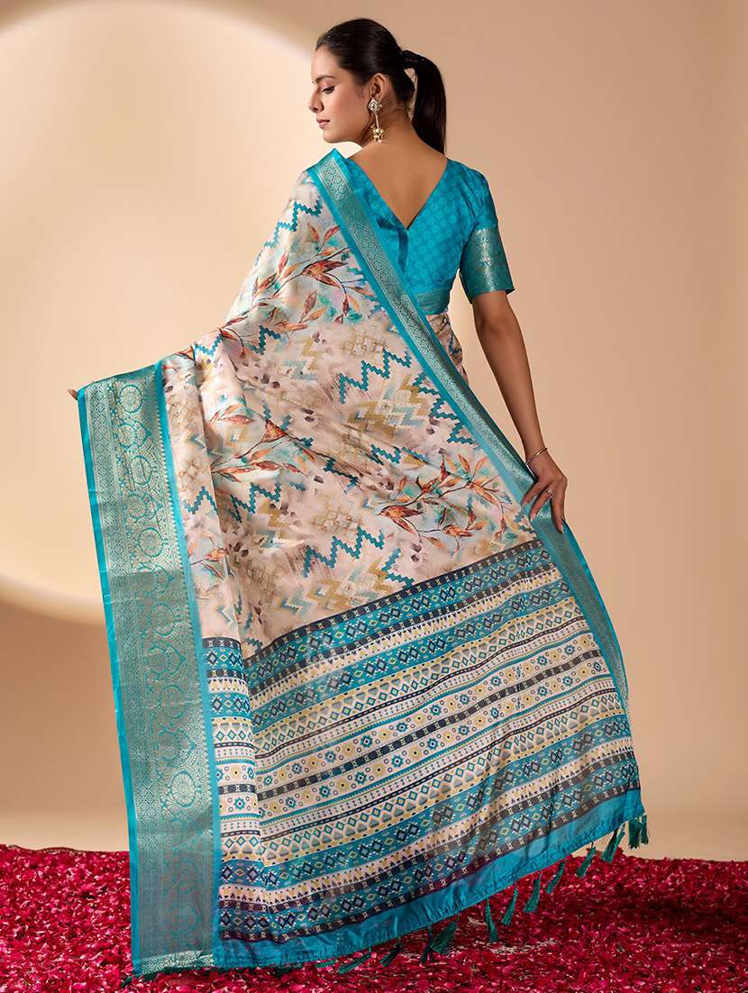women printed casual wear saree with blouse - 22388839 -  Standard Image - 3