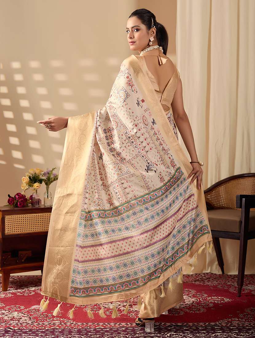 women printed casual wear saree with blouse - 22388841 -  Standard Image - 3