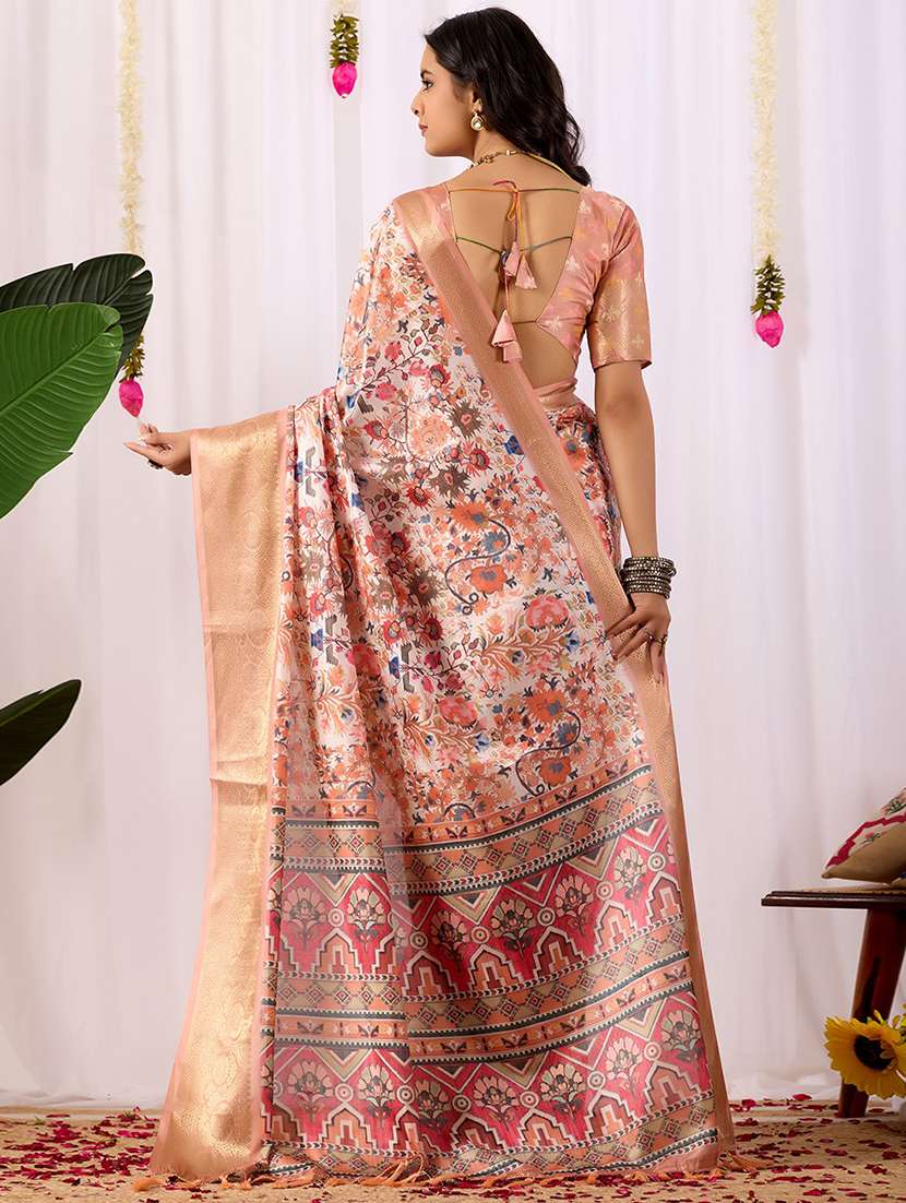 women printed casual wear saree with blouse - 22388843 -  Standard Image - 3