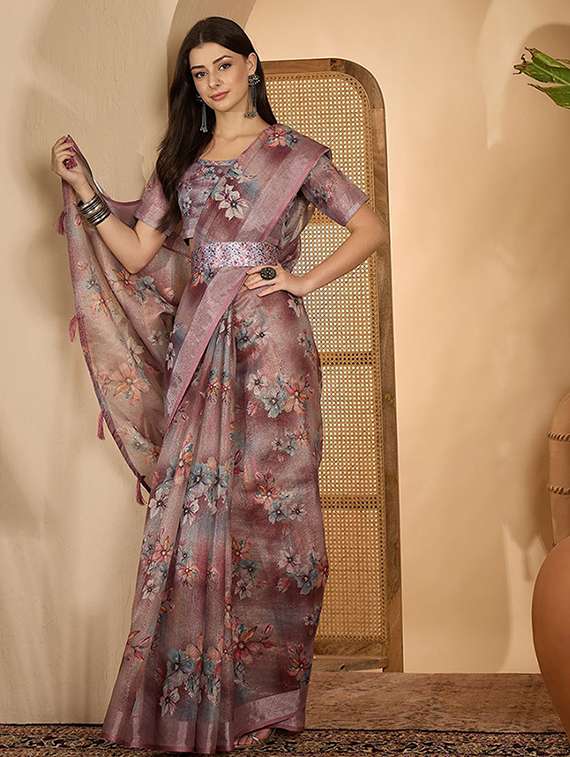 women printed casual wear saree with blouse - 22388874 -  Standard Image - 3