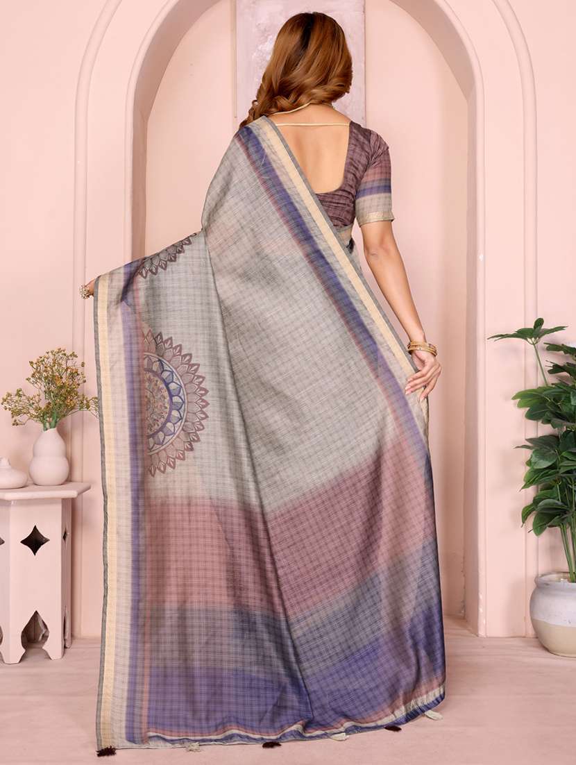 women printed casual wear saree with blouse - 22388881 -  Standard Image - 3