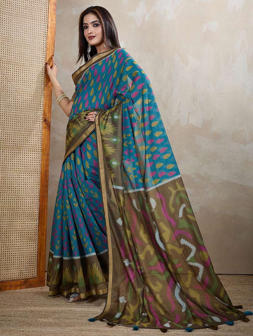 women printed casual wear saree with blouse - 22388901 -  Standard Image - 3