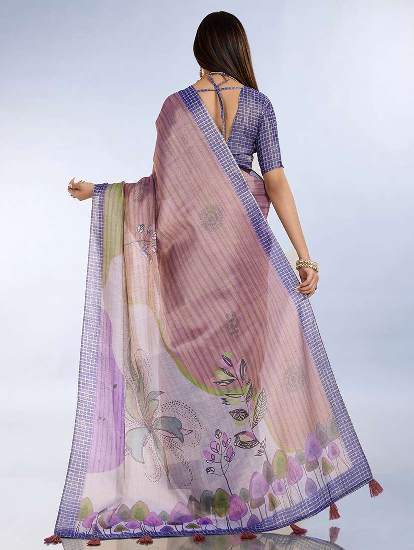 women printed casual wear saree with blouse - 22388903 -  Standard Image - 3