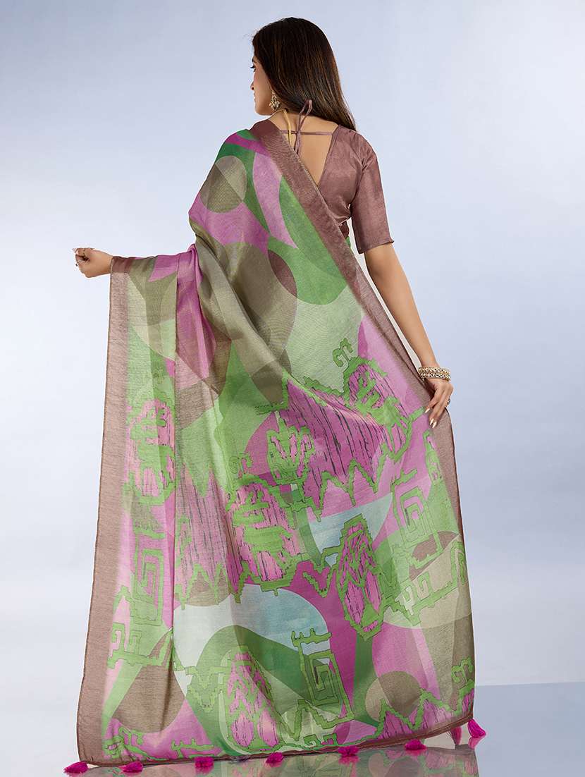 women printed casual wear saree with blouse - 22388909 -  Standard Image - 3