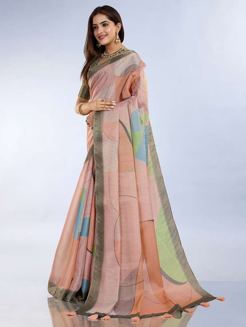 women printed casual wear saree with blouse - 22388911 -  Standard Image - 3