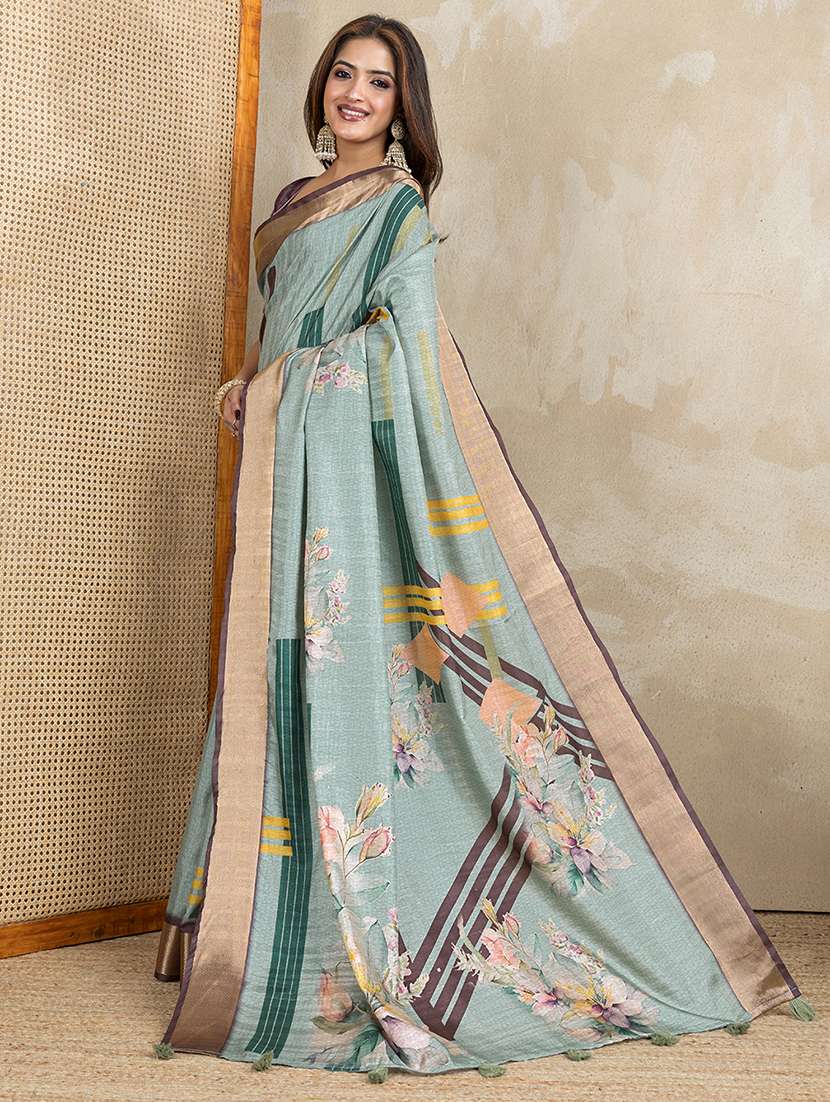 women printed casual wear saree with blouse - 22388956 -  Standard Image - 3