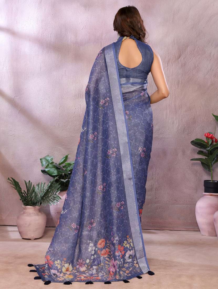 women printed casual wear saree with blouse - 22388983 -  Standard Image - 3