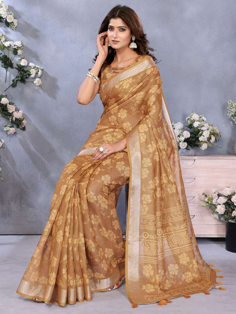 women printed casual wear saree with blouse - 22388990 -  Standard Image - 3