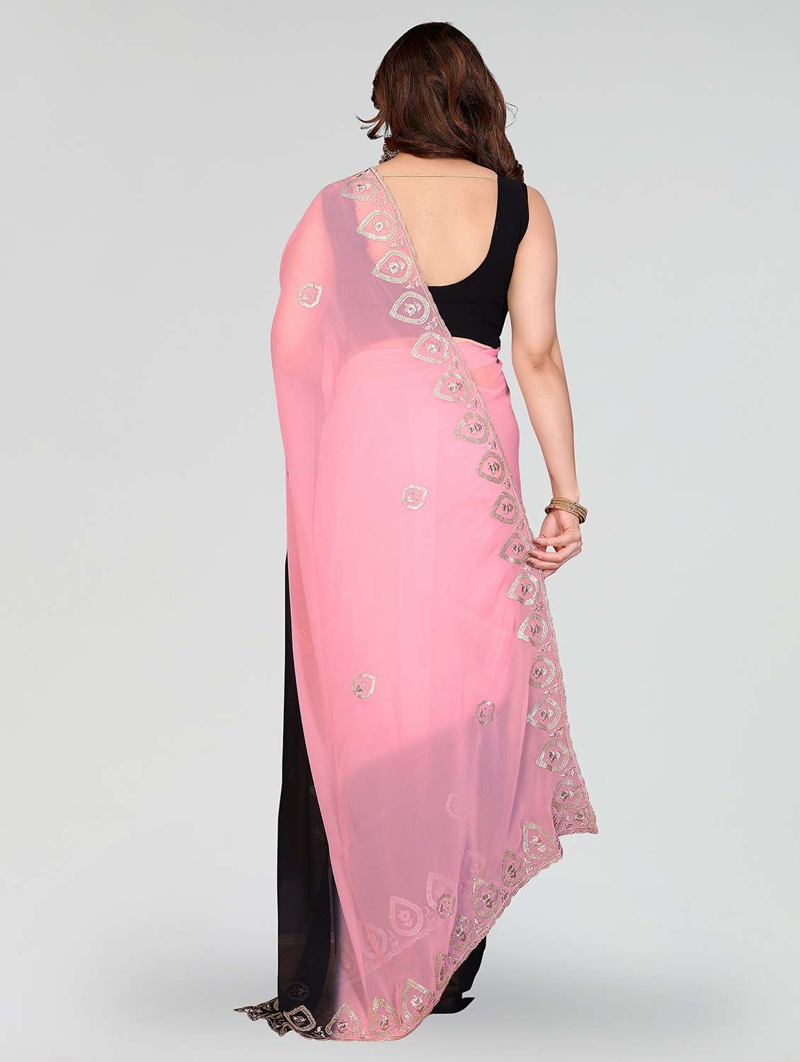 women ombre embroidered saree with blouse - 22389490 -  Standard Image - 3