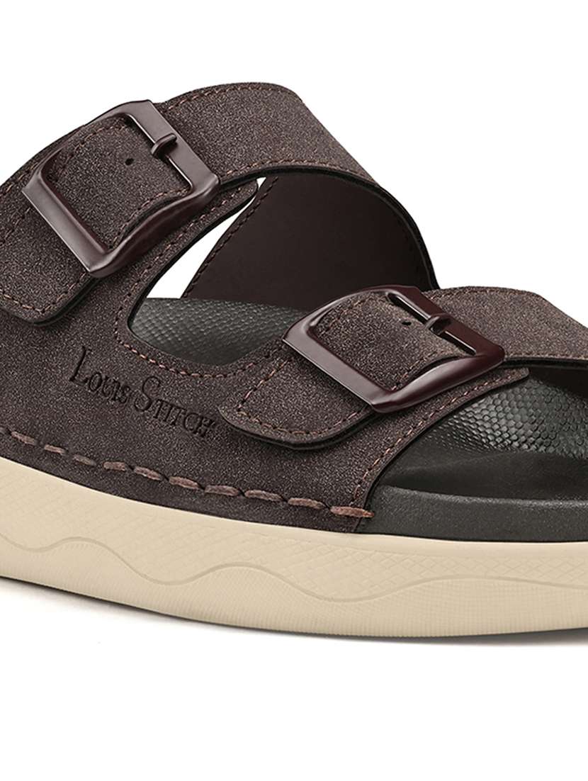men brown slip on sandal - 22389612 -  Standard Image - 5