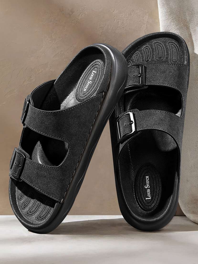 men black slip on sandal