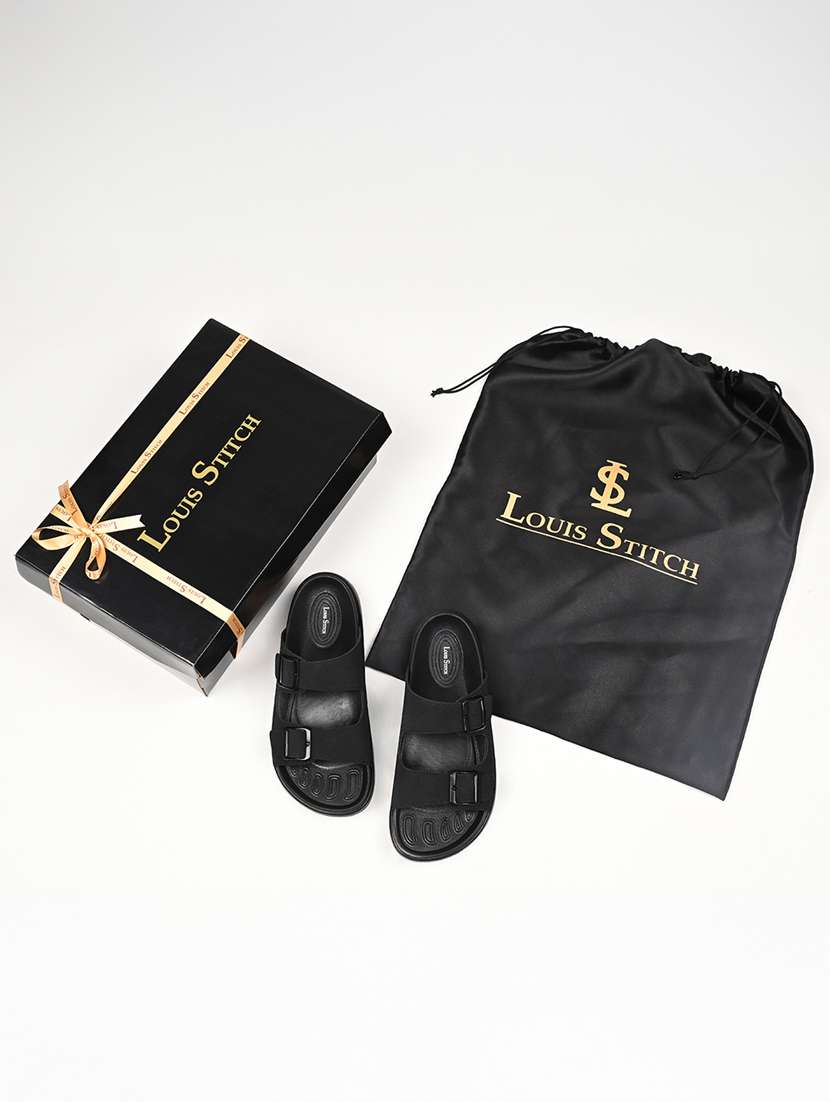 men black slip on sandal - 22389613 -  Standard Image - 3