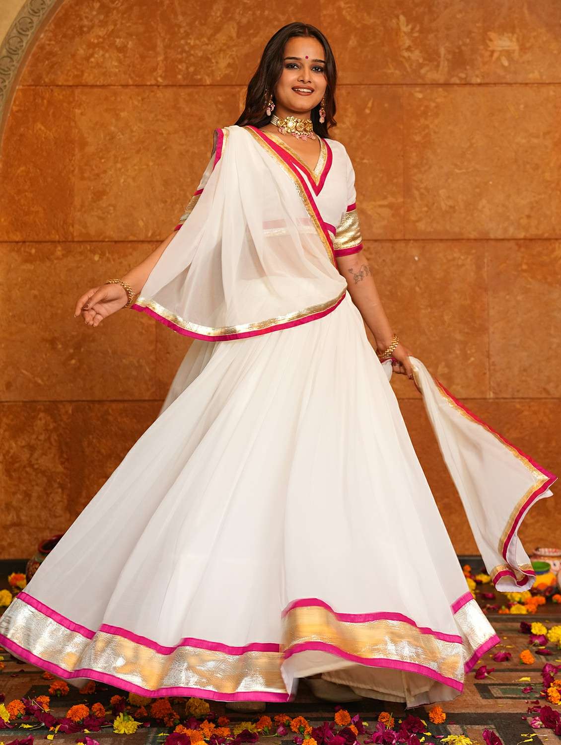 women solid flared semi-stitched lehenga - 22389701 -  Standard Image - 3