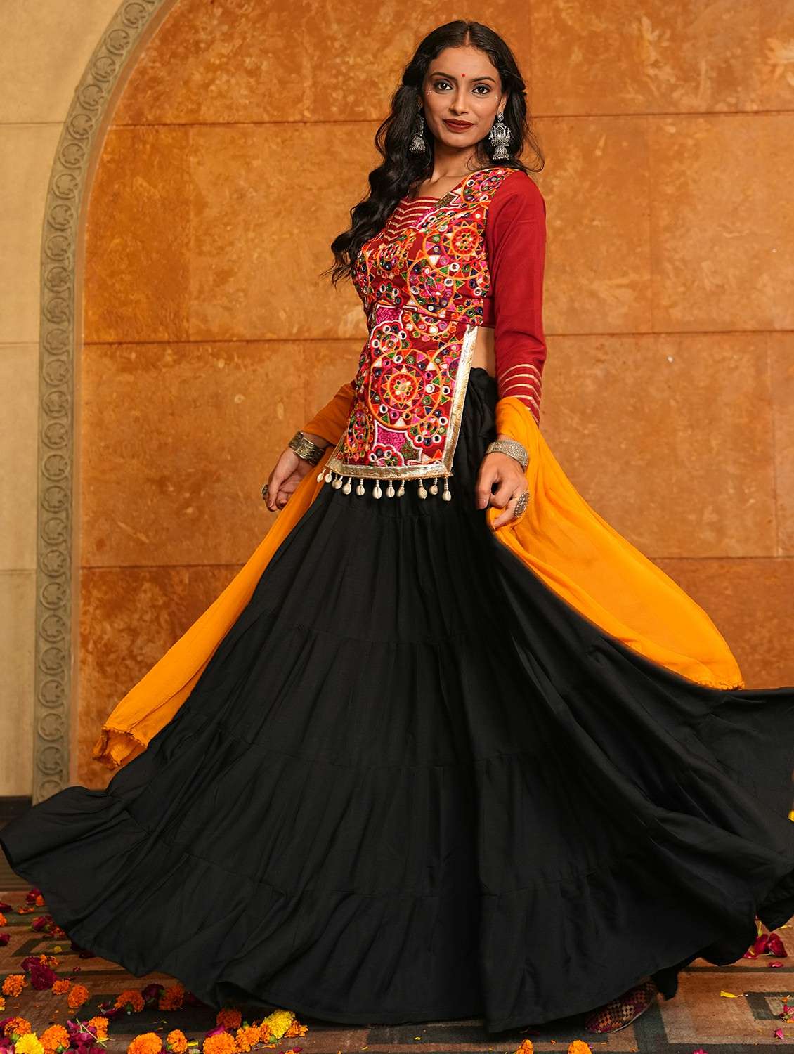 women solid flared semi-stitched lehenga - 22389702 -  Standard Image - 5
