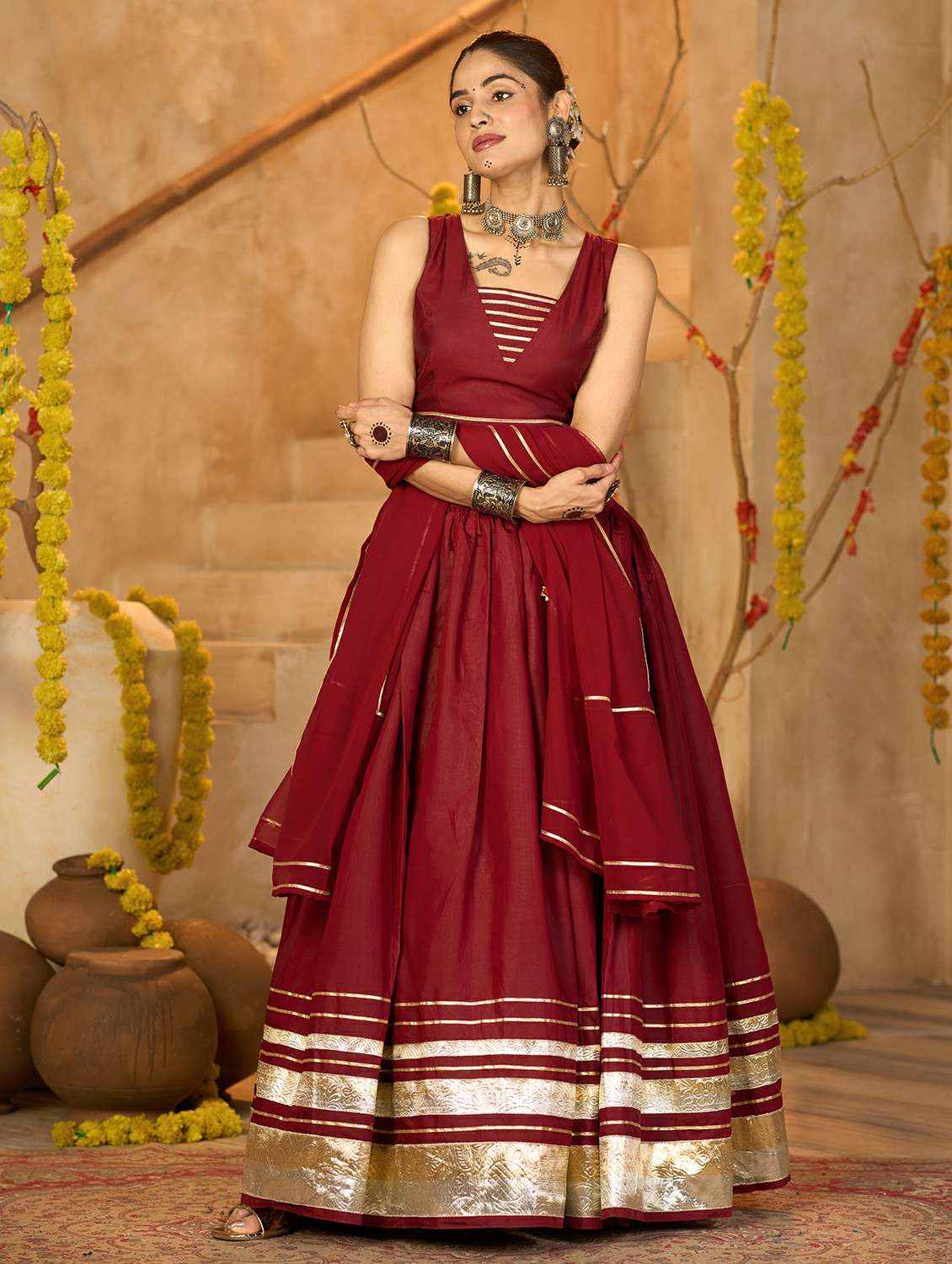 women solid flared semi-stitched lehenga - 22389712 -  Standard Image - 3