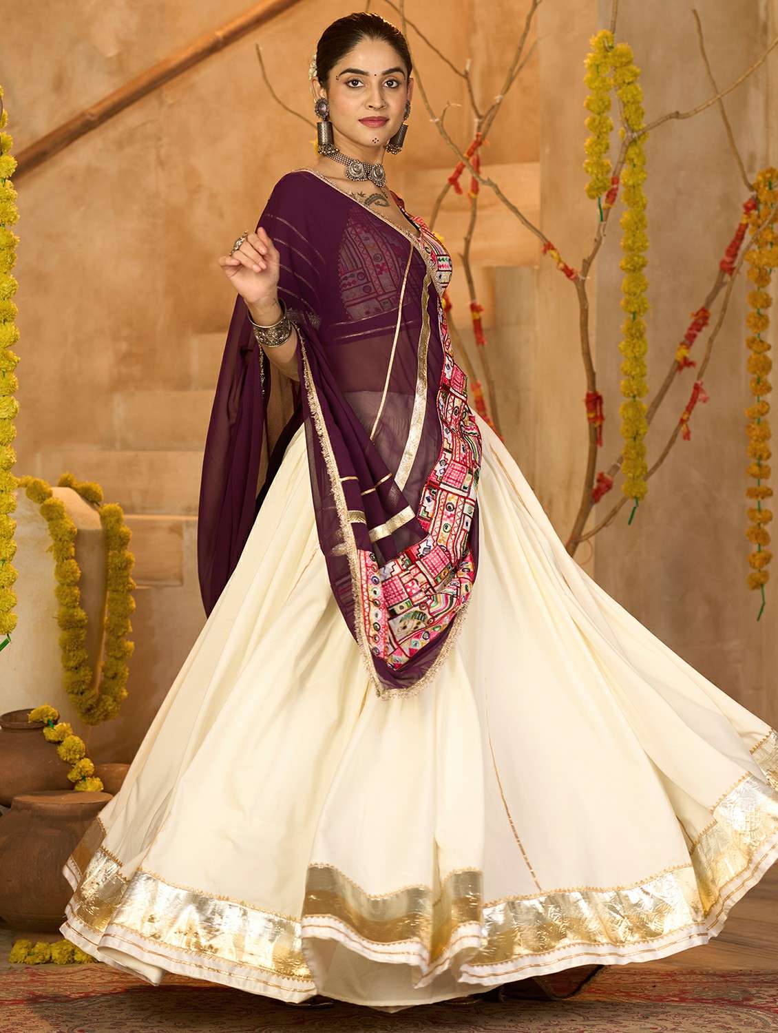 women solid flared semi-stitched lehenga - 22389713 -  Standard Image - 5