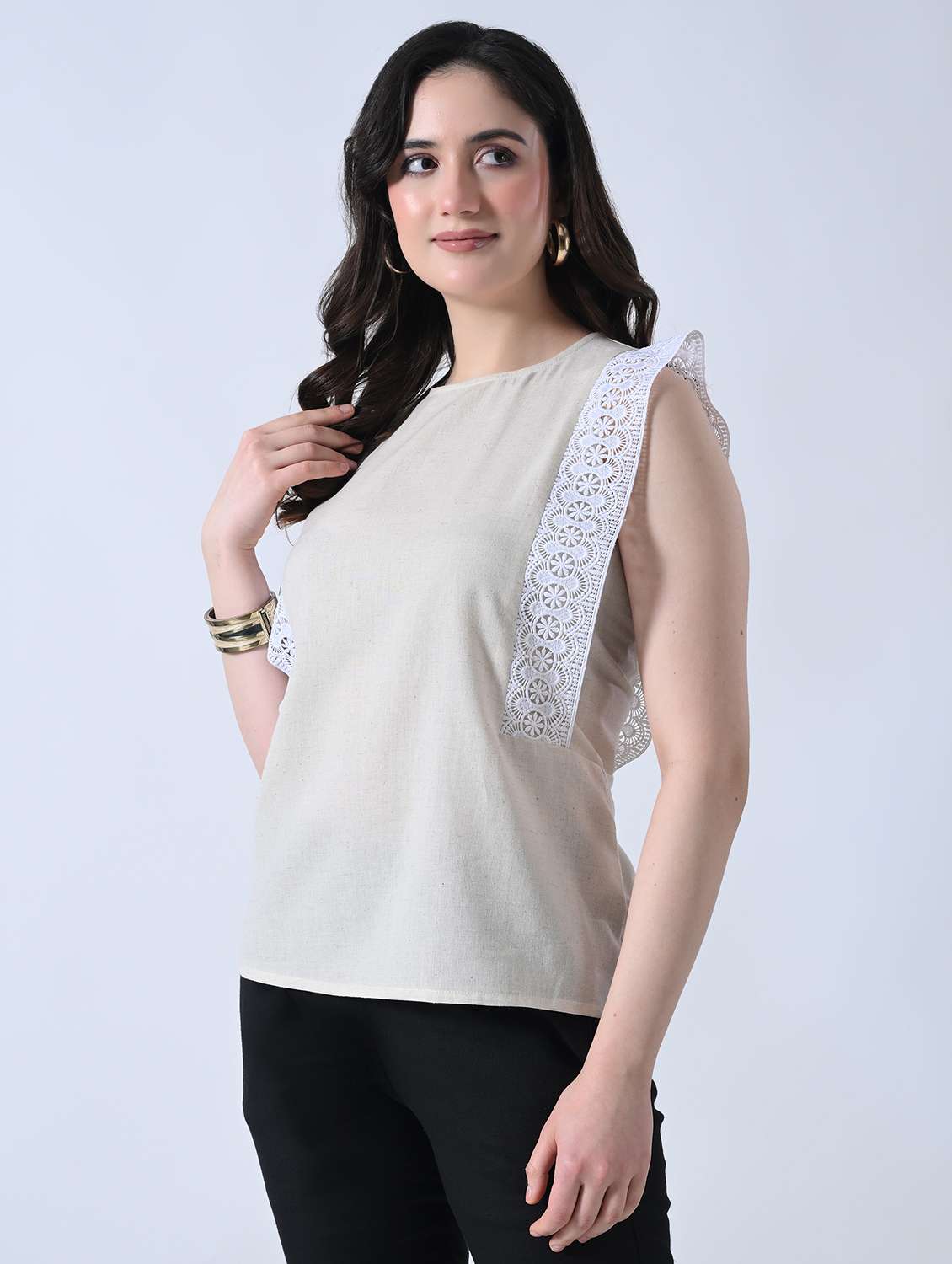 women solid round neck regular top - 22389756 -  Standard Image - 3