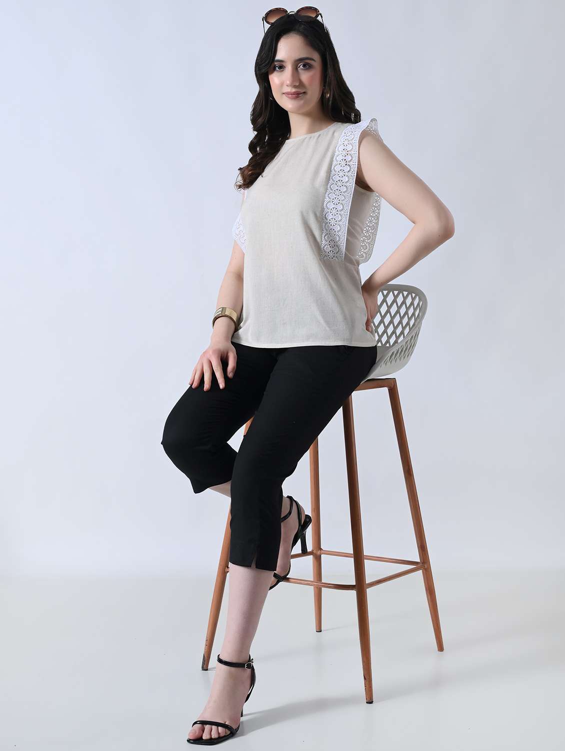 women solid round neck regular top - 22389756 -  Standard Image - 5
