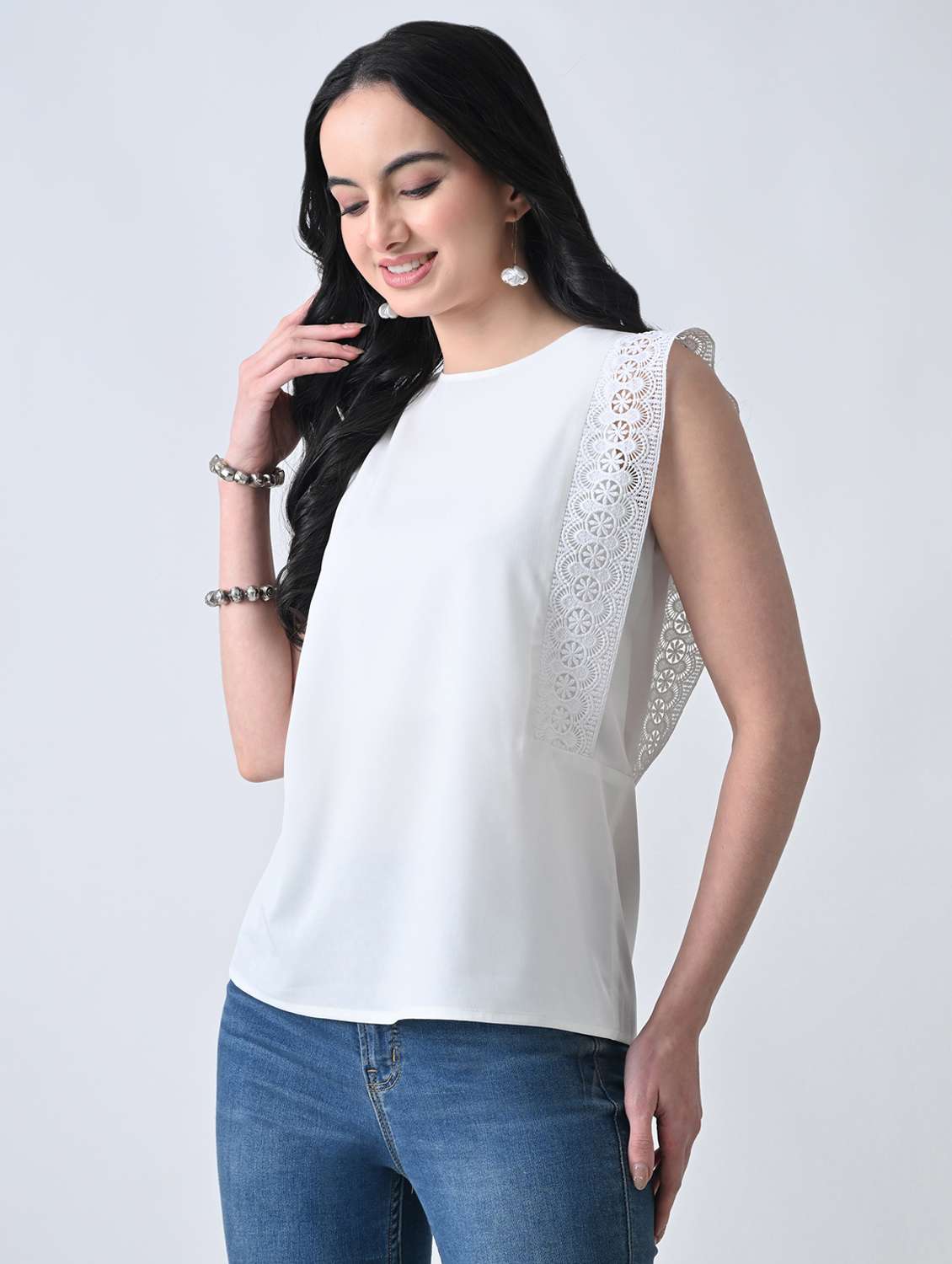 women solid round neck regular top - 22389757 -  Standard Image - 3