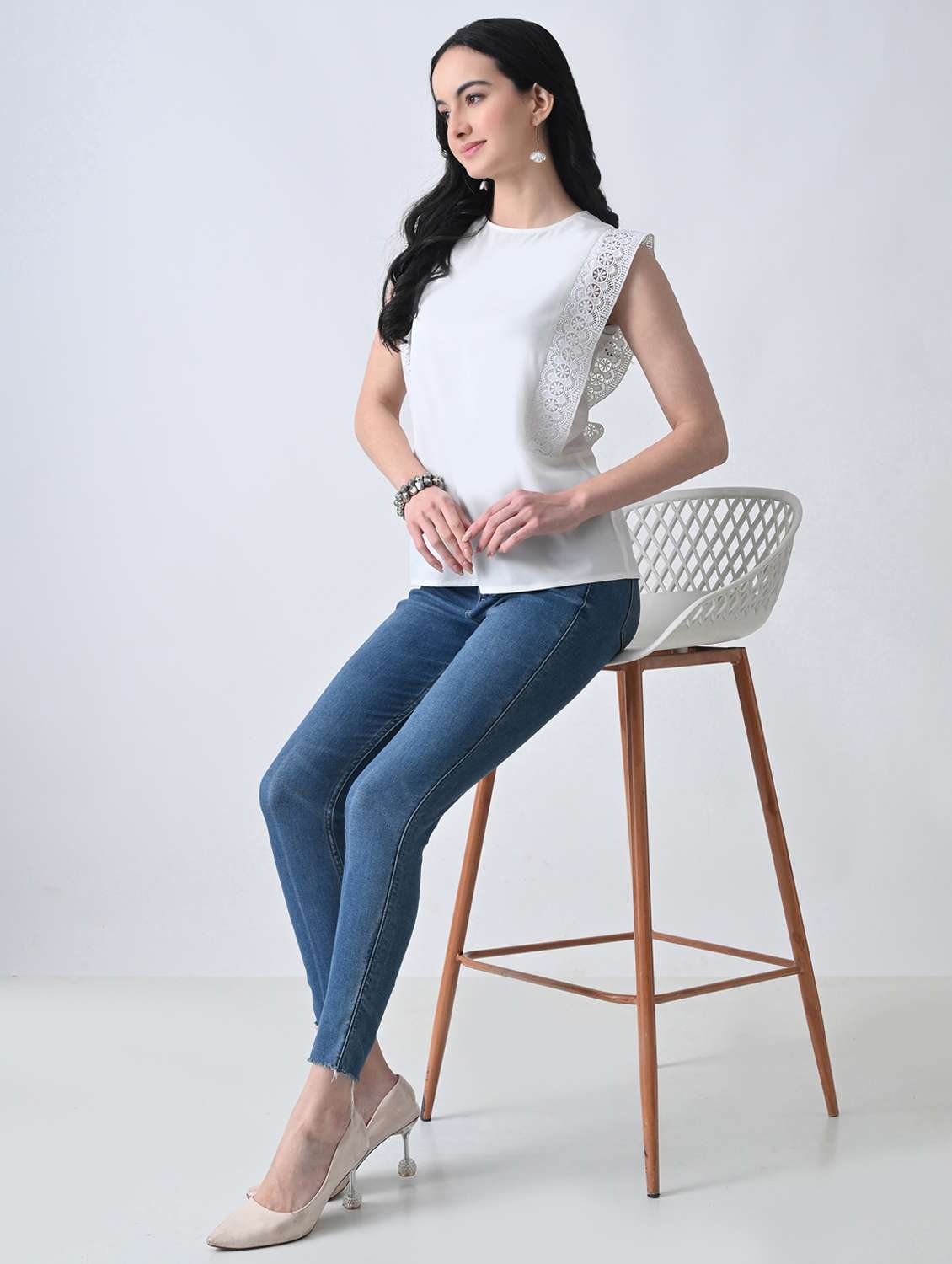 women solid round neck regular top - 22389757 -  Standard Image - 5