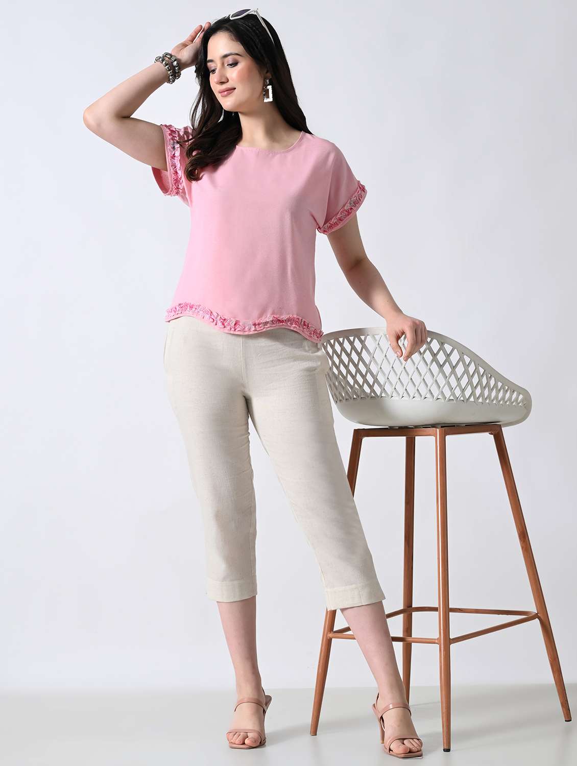 women solid round neck regular top - 22389761 -  Standard Image - 5