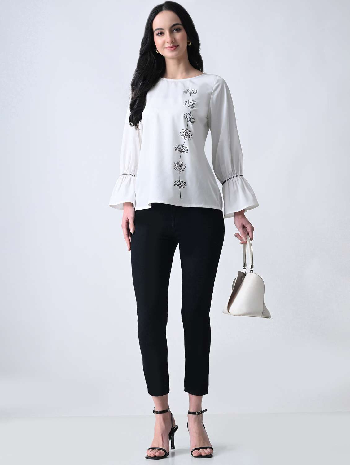 women embroidered round neck regular top - 22389763 -  Standard Image - 5