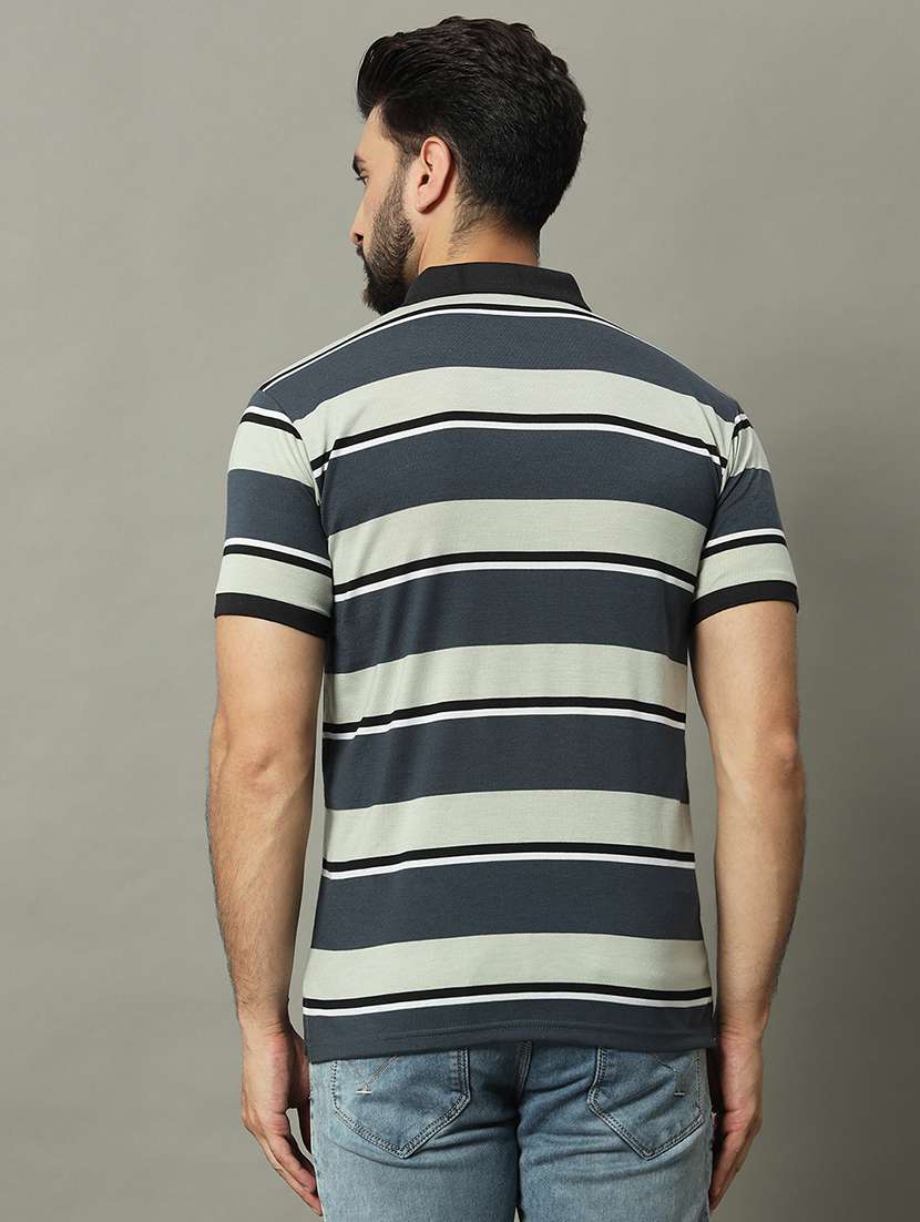men striped short sleeve regular fit polo t-shirt - 22389809 -  Standard Image - 3