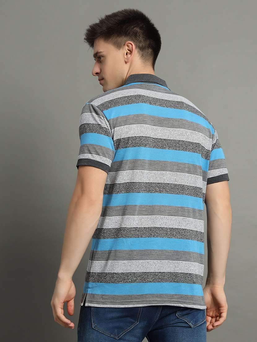 men striped short sleeve regular fit polo t-shirt - 22389845 -  Standard Image - 3
