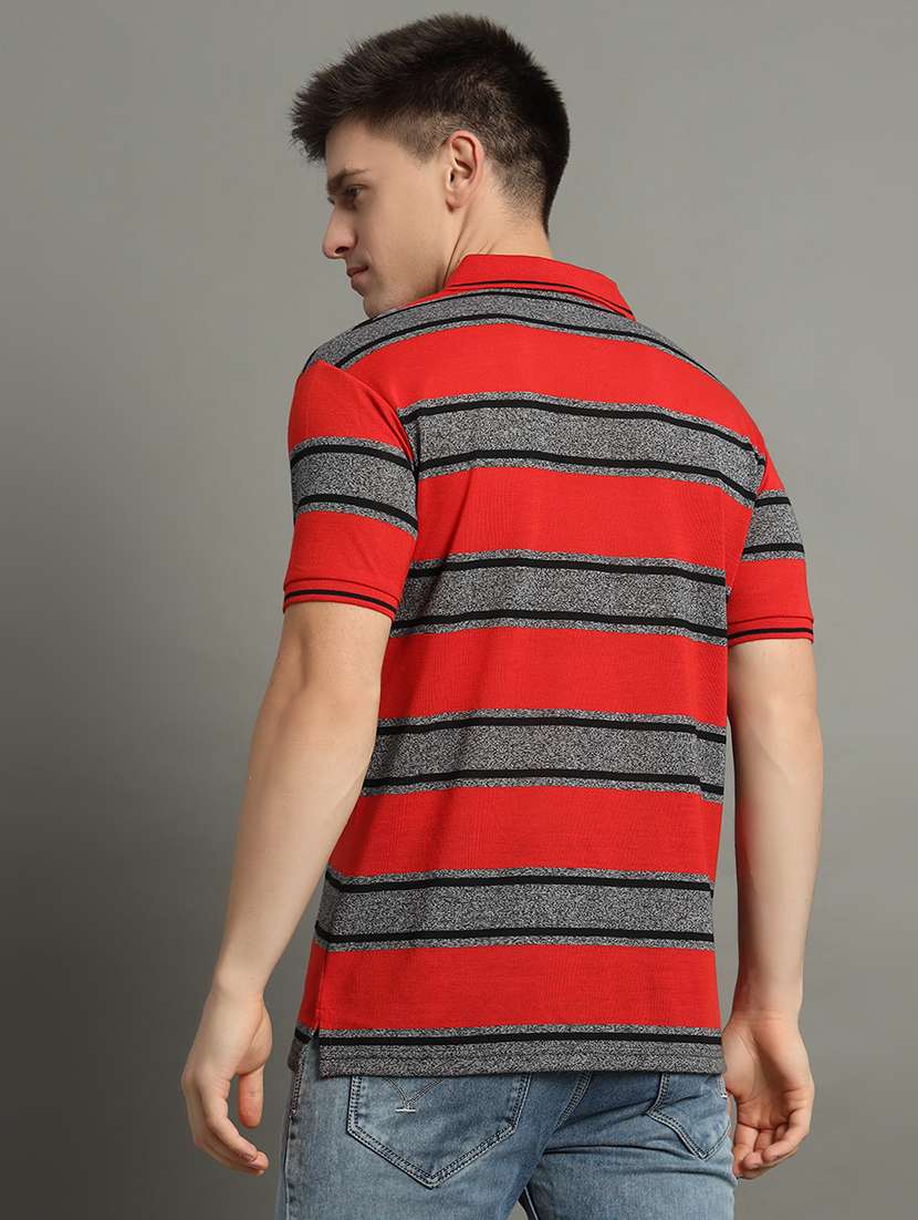 men striped short sleeve regular fit polo t-shirt - 22389848 -  Standard Image - 3