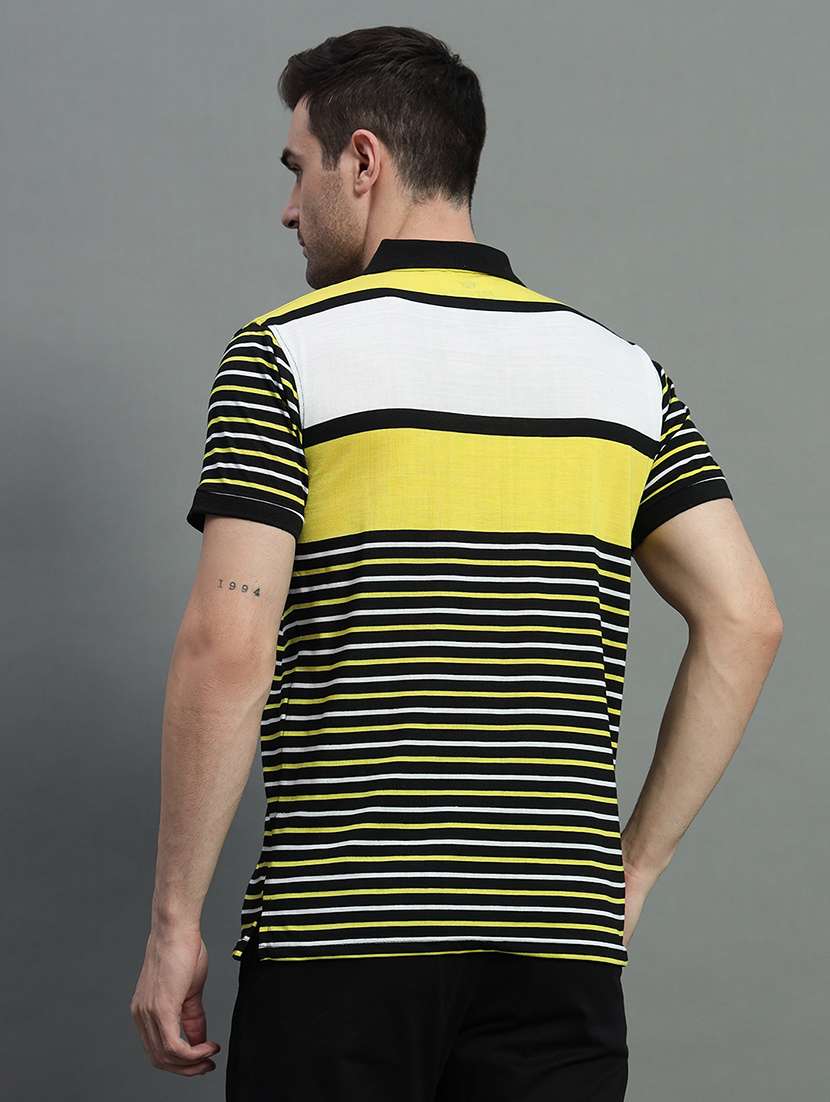 men striped short sleeve regular fit polo t-shirt - 22389867 -  Standard Image - 3
