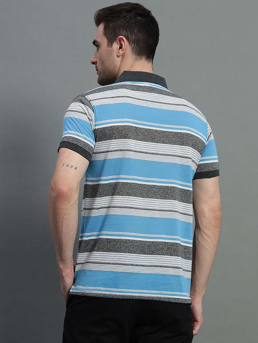 men striped short sleeve regular fit polo t-shirt - 22389868 -  Standard Image - 3