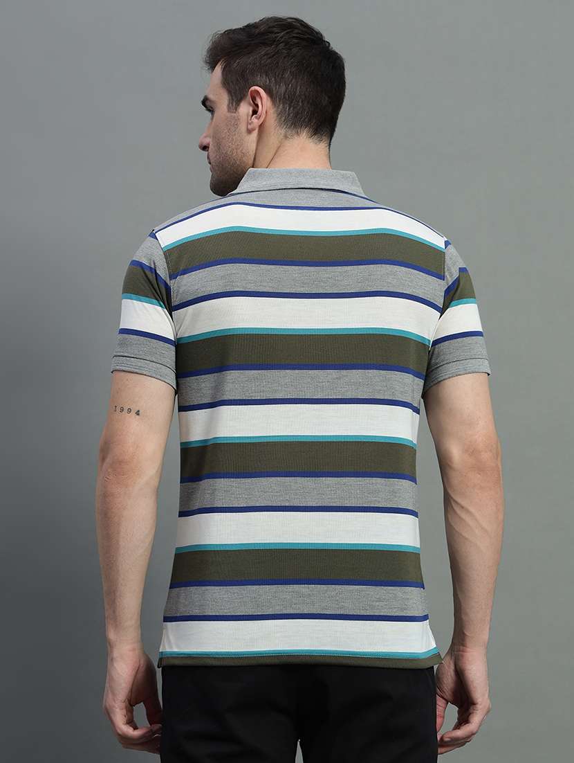 men striped short sleeve regular fit polo t-shirt - 22389870 -  Standard Image - 3
