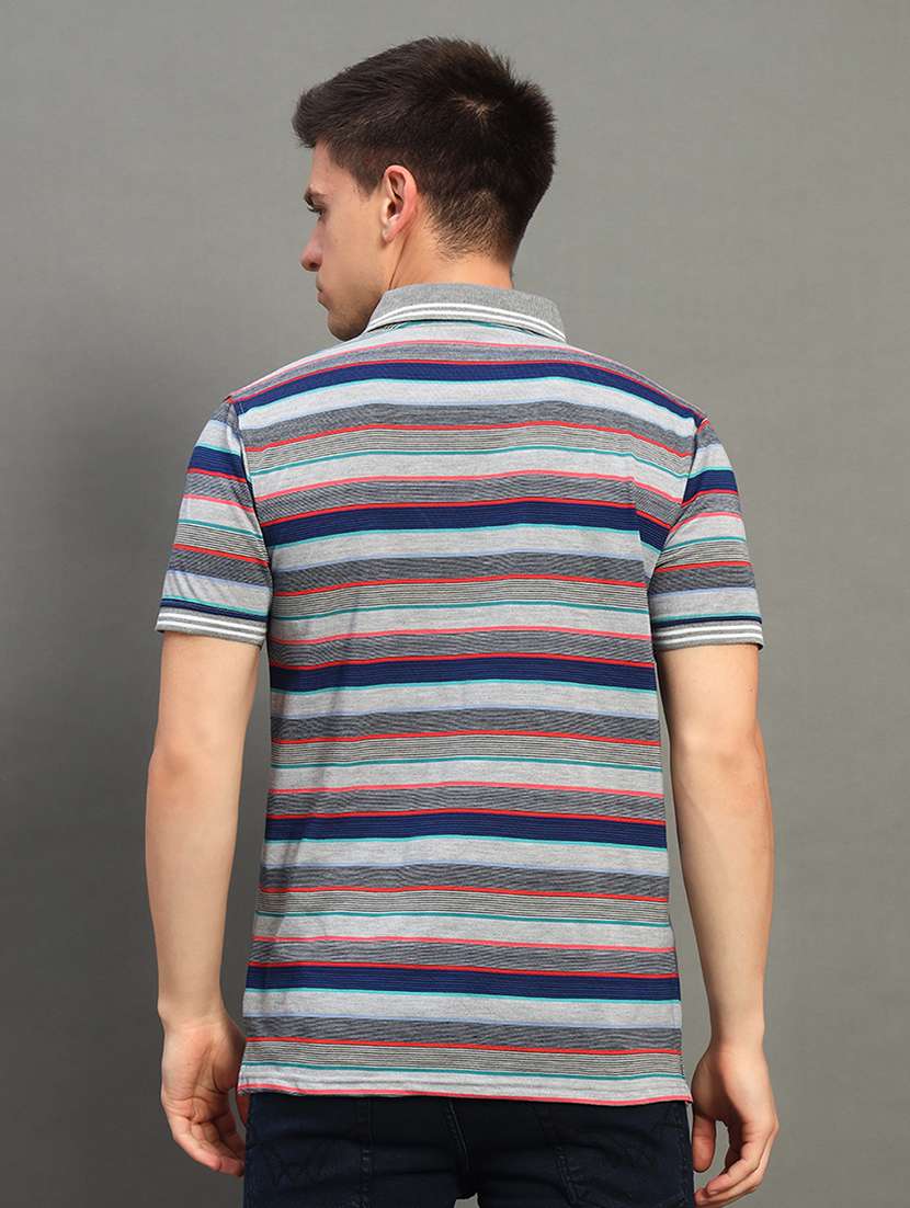 men striped short sleeve regular fit polo t-shirt - 22389957 -  Standard Image - 3
