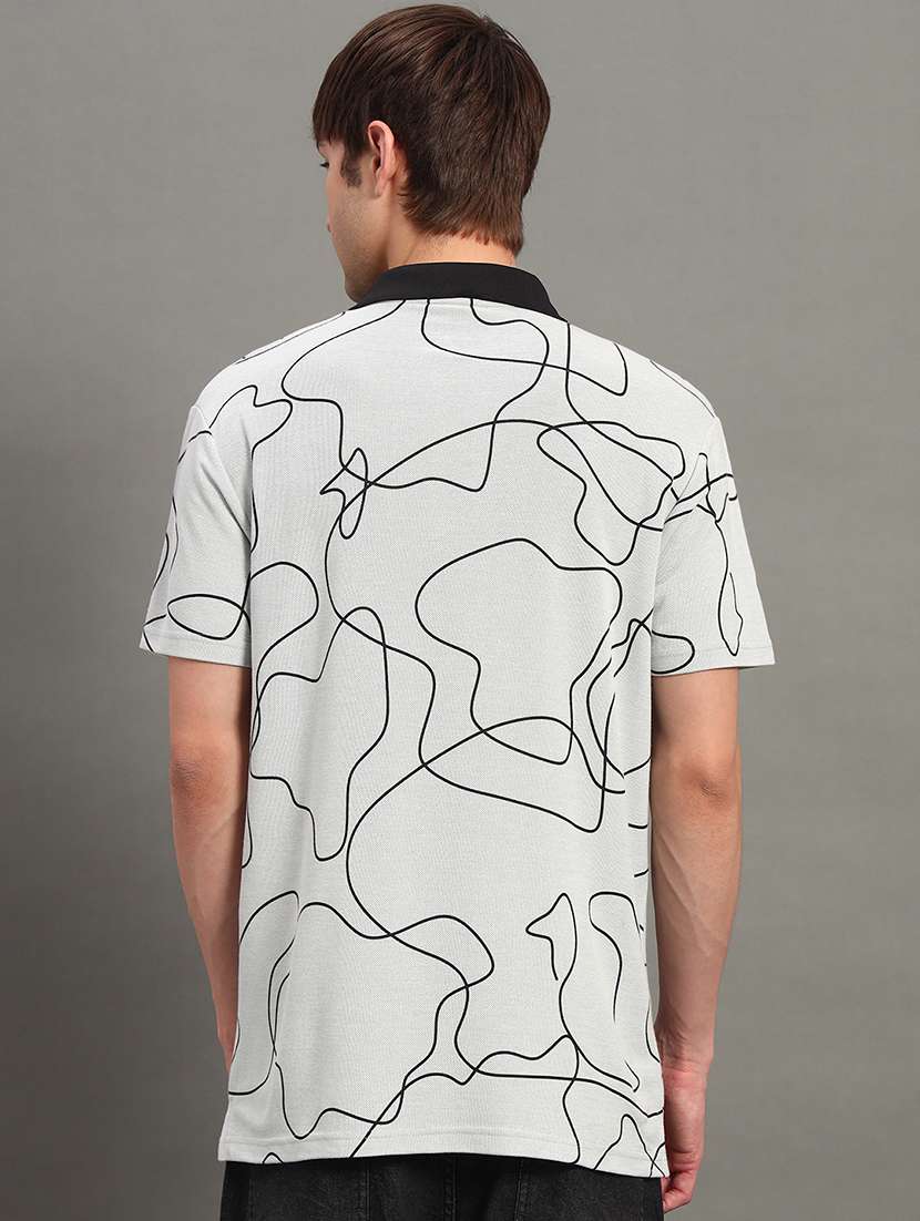 men printed short sleeve regular fit polo t-shirt - 22389975 -  Standard Image - 3