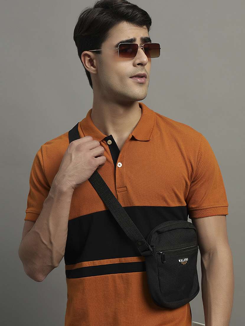 men color block short sleeve regular fit polo t-shirt