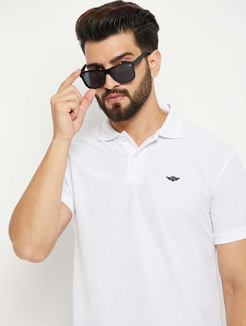 men solid short sleeve regular fit polo t-shirt
