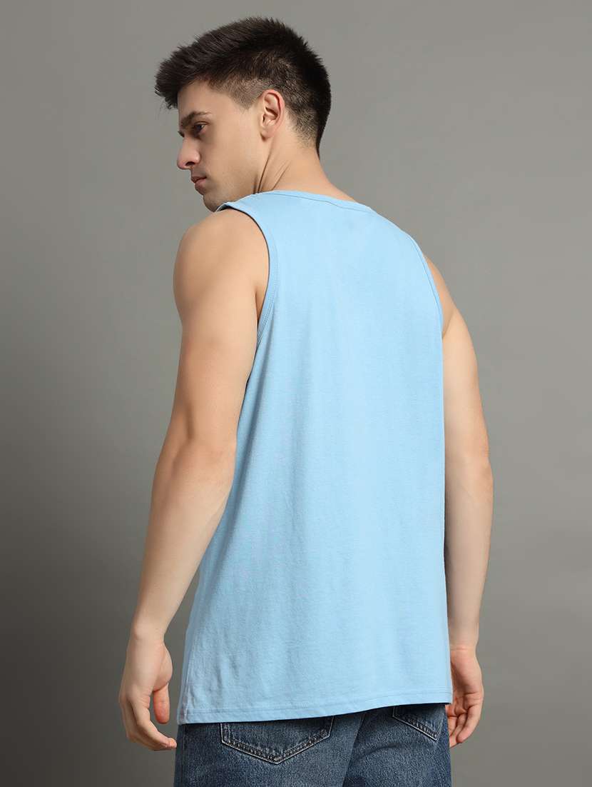 men printed sleeveless regular fit t-shirt - 22390090 -  Standard Image - 3