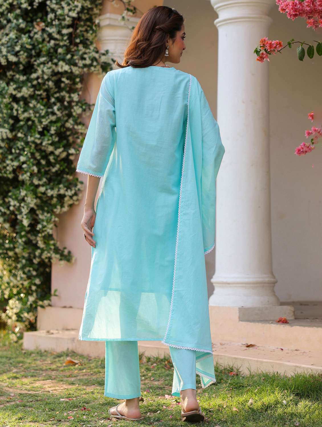 blue cotton kurta pant  set - 22390170 -  Standard Image - 5
