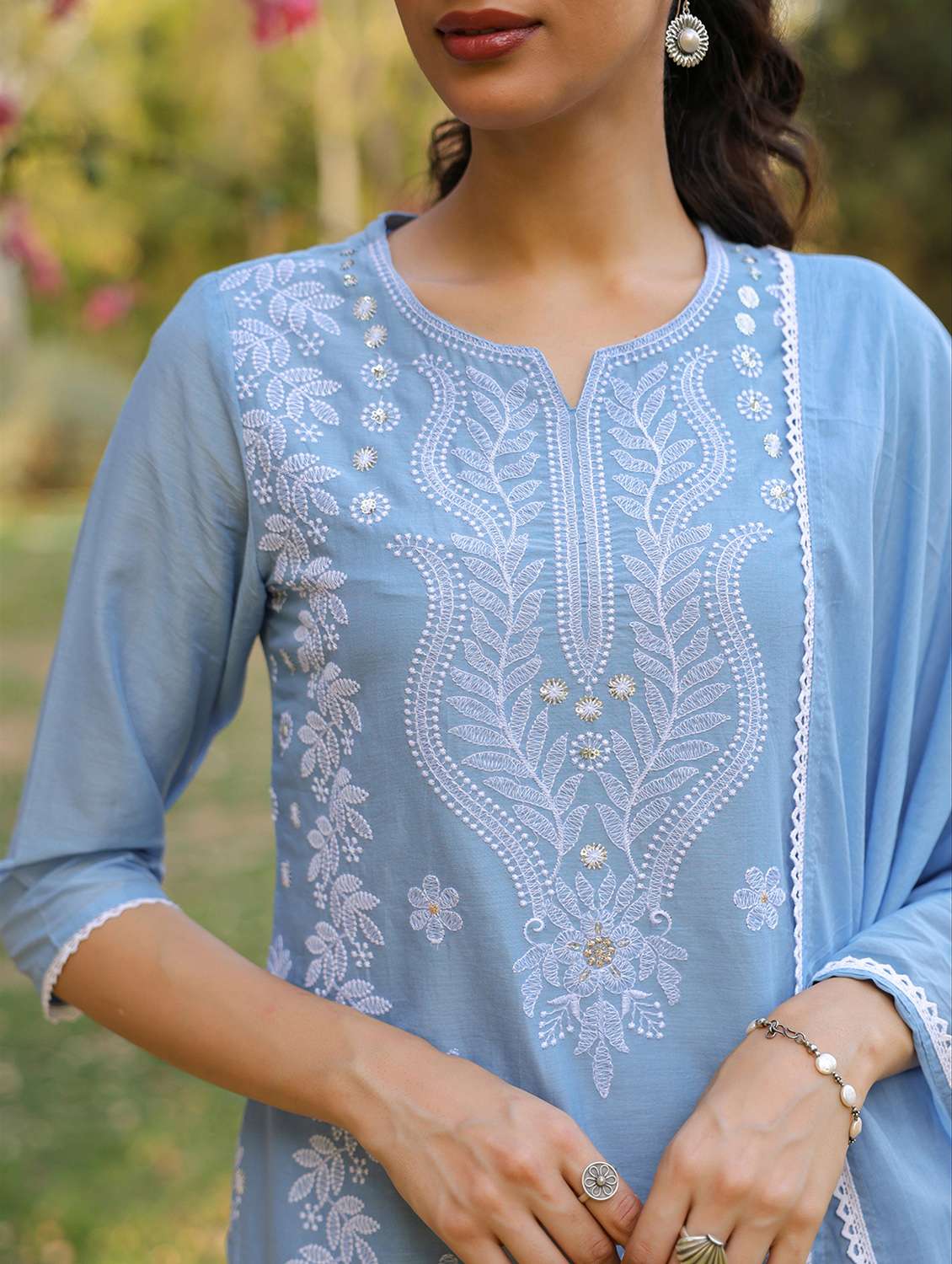 blue cotton kurta pant  set - 22390173 -  Standard Image - 5