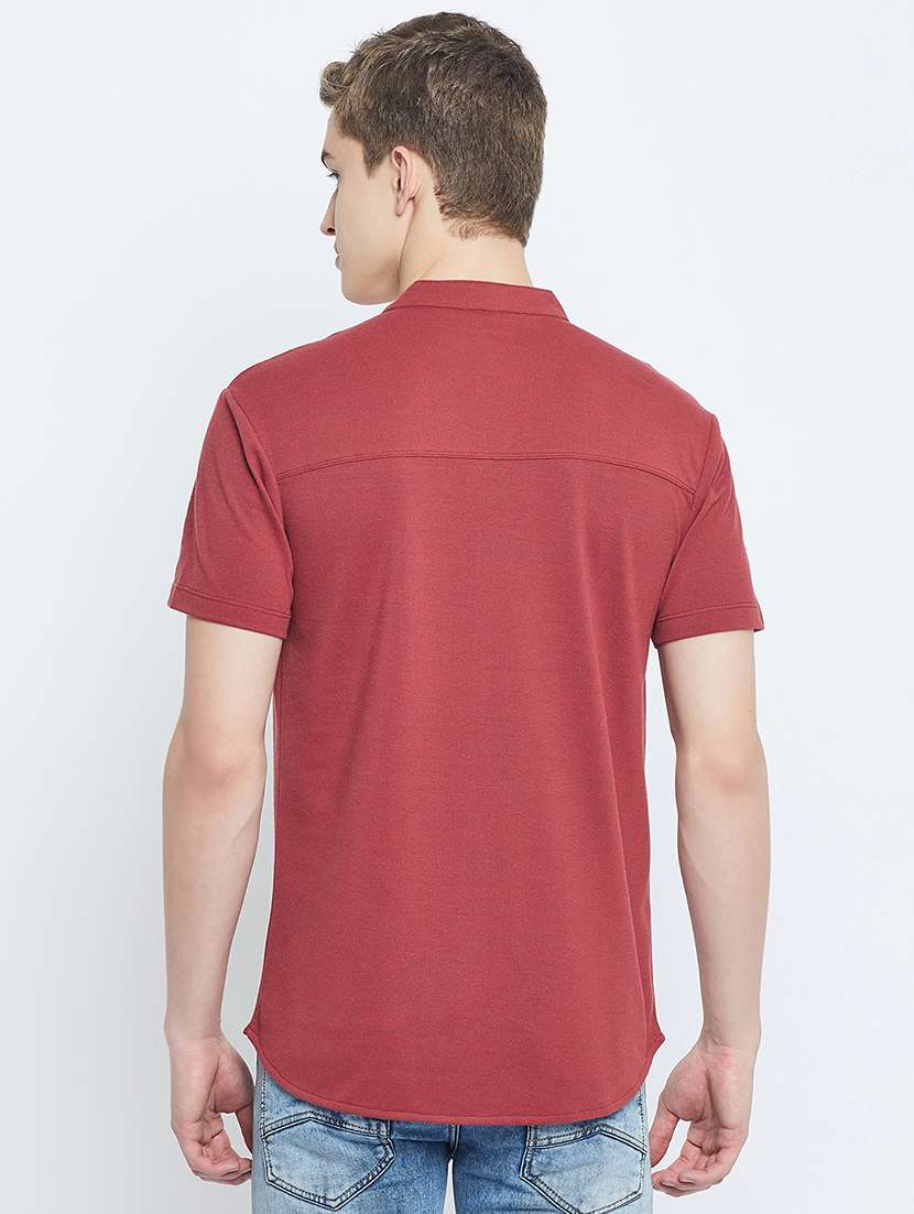 men solid short sleeve regular fit casual shirt - 22390433 -  Standard Image - 3