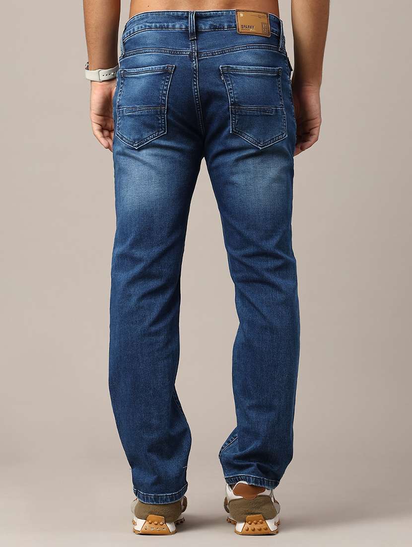 men washed mid rise full length straight jeans - 22391035 -  Standard Image - 3