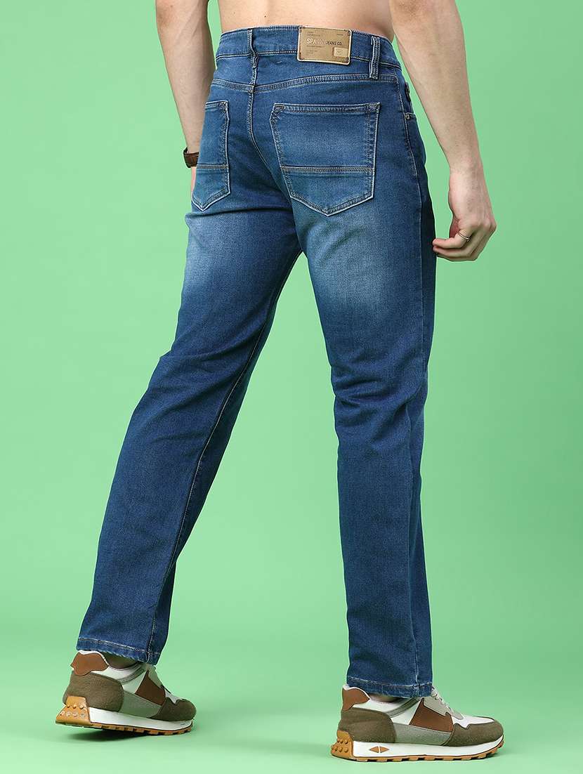 men washed mid rise full length straight jeans - 22391042 -  Standard Image - 3