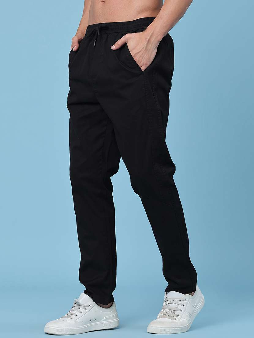 men solid mid rise regular fit trackpant - 22391057 -  Standard Image - 3