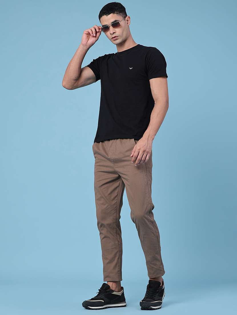 men solid mid rise regular fit track pant - 22391058 -  Standard Image - 5
