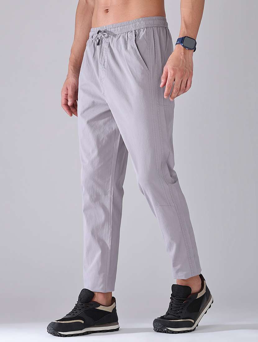 men solid mid rise flat front trouser - 22391060 -  Standard Image - 3