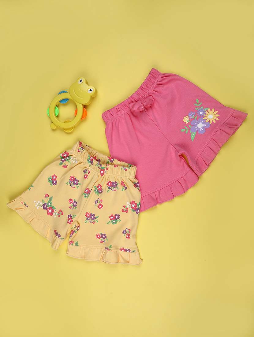yellow cotton shorts & three fourth