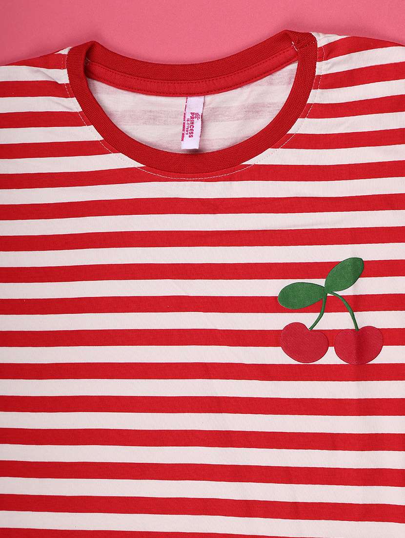 women striped round short sleeves neck tee - 22391246 -  Standard Image - 3